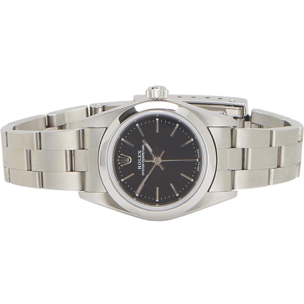 Rolex PreLoved Black  Stainless Steel Oyster Perpetual 76080